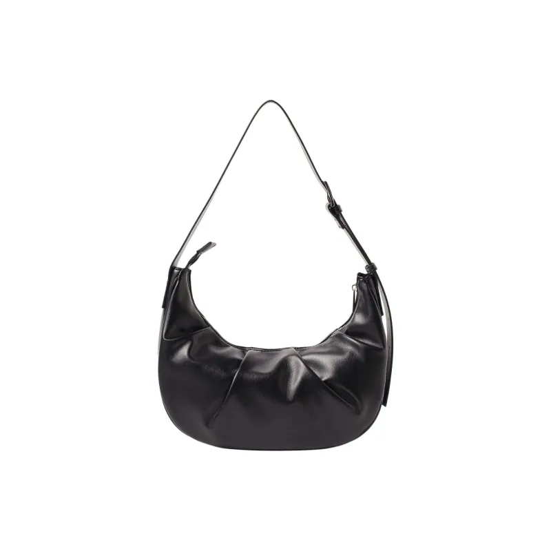 Beams Synthetic Leather Handbag, Shoulder Bag Women's Black/Metallic Pink-2