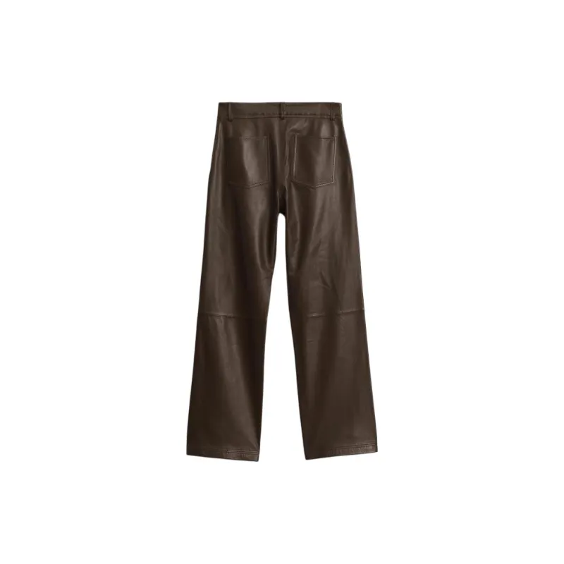 ZARA SRPLS Series Leather Pants Men Brown-1
