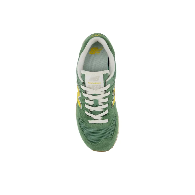 New Balance 574 Mallard Green Yellow Women's-2