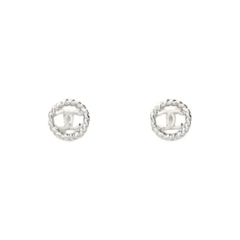 CHANEL Stud Earrings Women's Silver