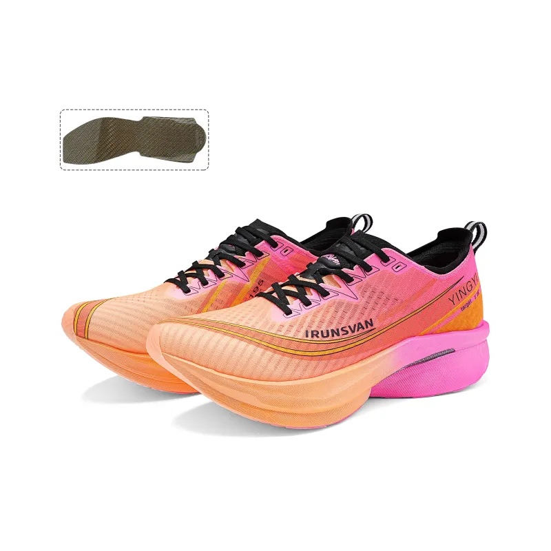 IRUNSVAN Low-Top Running Shoes Unisex Orange Wind Breaking Waves-2