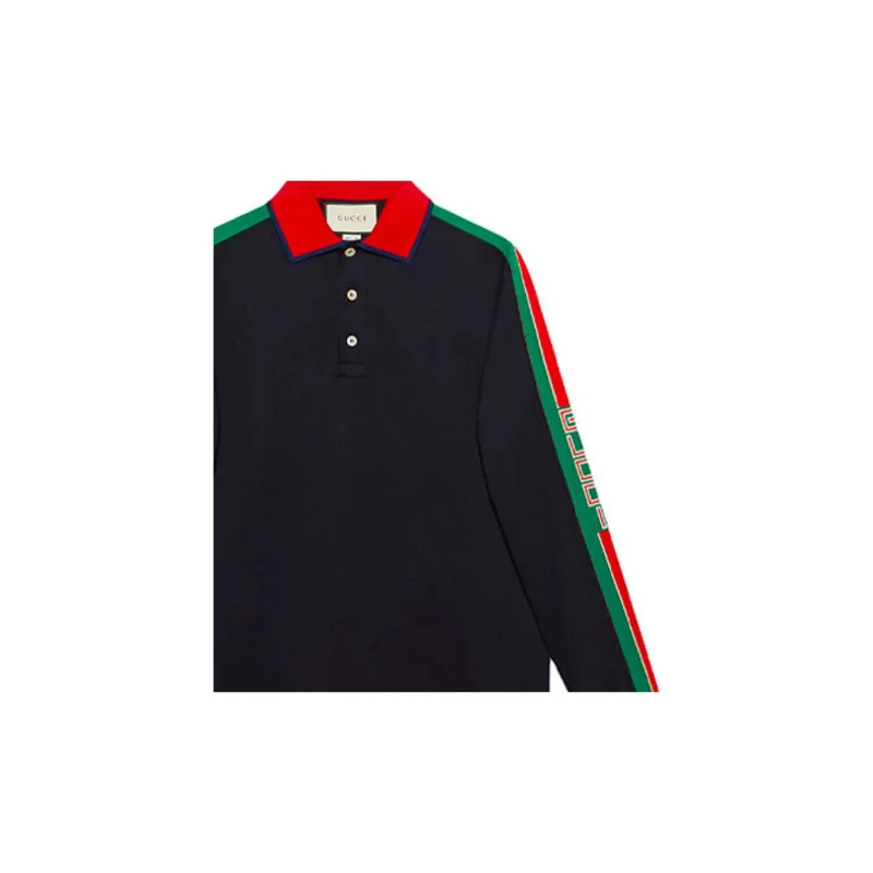 GUCCI Long Sleeve Logo Polo-4