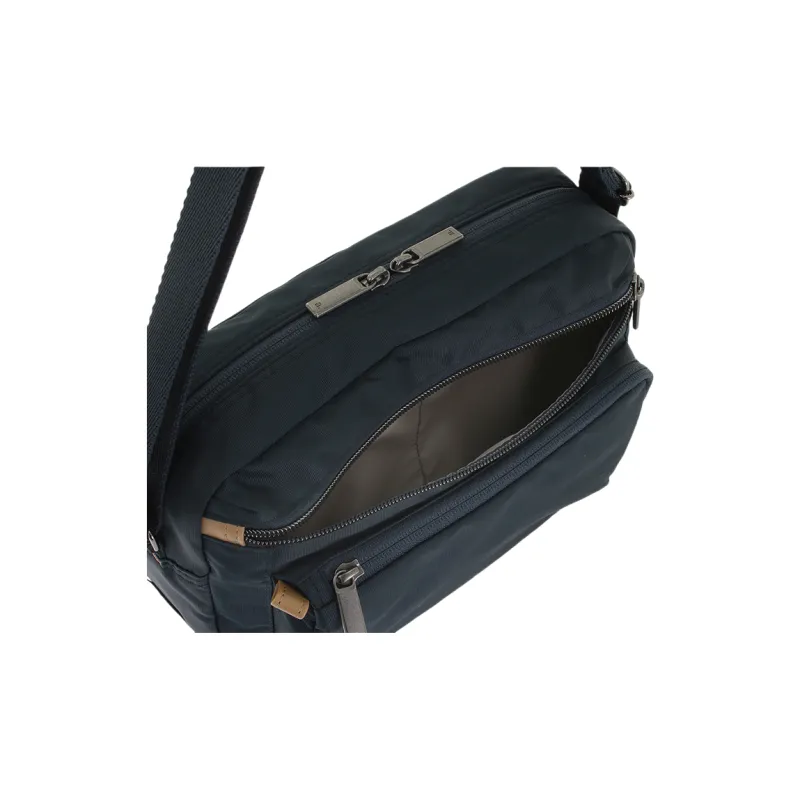 Ace. Fabric Shoulder Bag Crossbody Bag Small Size Unisex Black/Blue-5