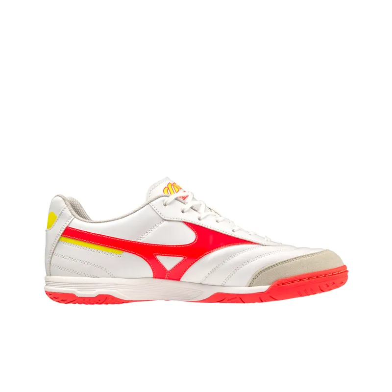 Mizuno IC/IN Anti Slip Wear Resistant Soccer Shoes Unisex White Red-1