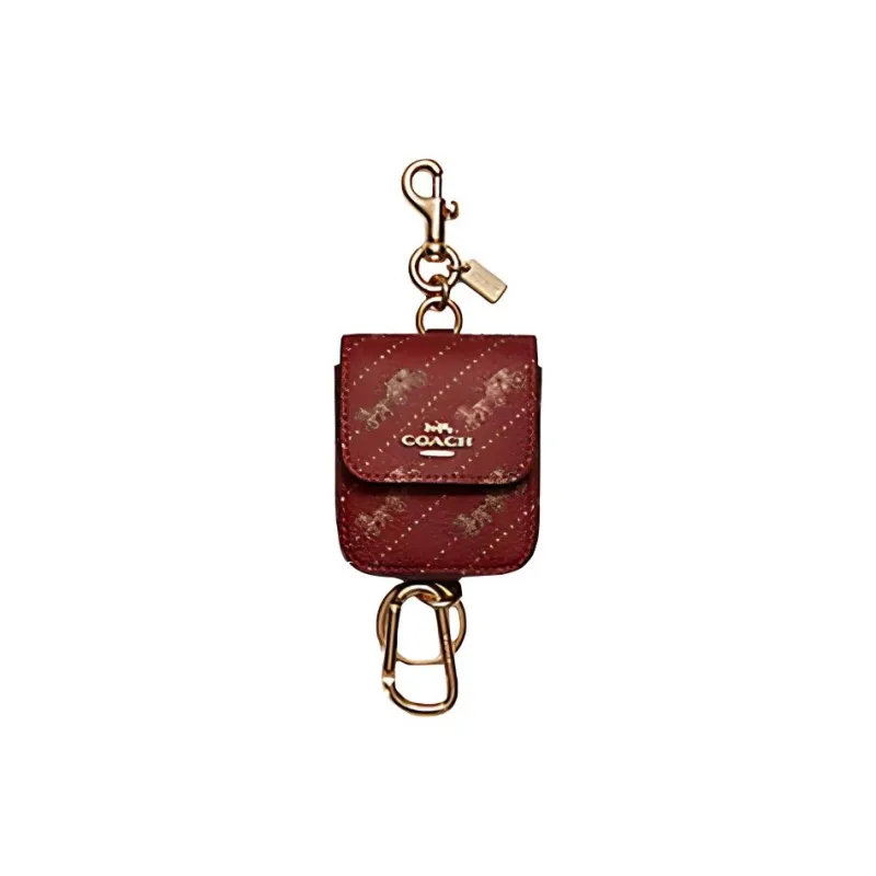 COACH Canvas Earphone Case Women's Red-0