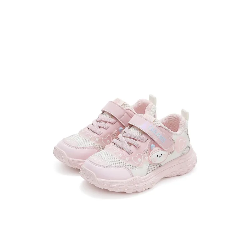 TARANIS Slip Resistant Breathable Kids' Running Shoes White/Pink Children Aged 3 7 Years Old-1