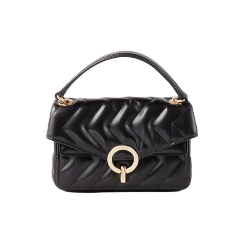 Sandro Cow Leather Shoulder Bag Crossbody Bag Handbag Medium Size Women's Black-0