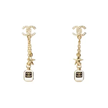 CHANEL   Earrings Women's Gold/White