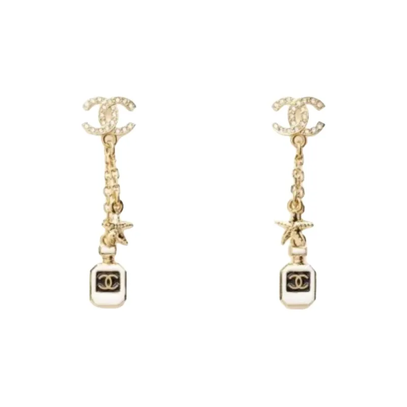 CHANEL   Earrings Women's Gold/White-0