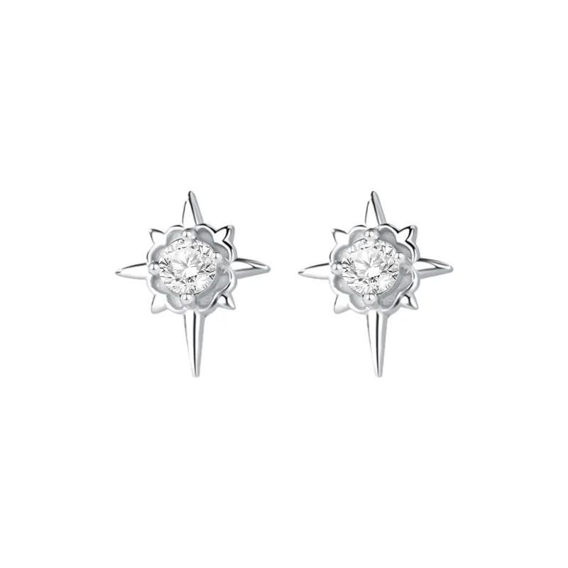 VOCK S999 Fine Silver Stud Earrings Women's-3