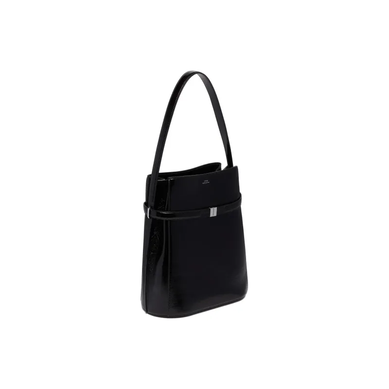 TOTEME Leather Bucket Bag Handbag Women's Black-1