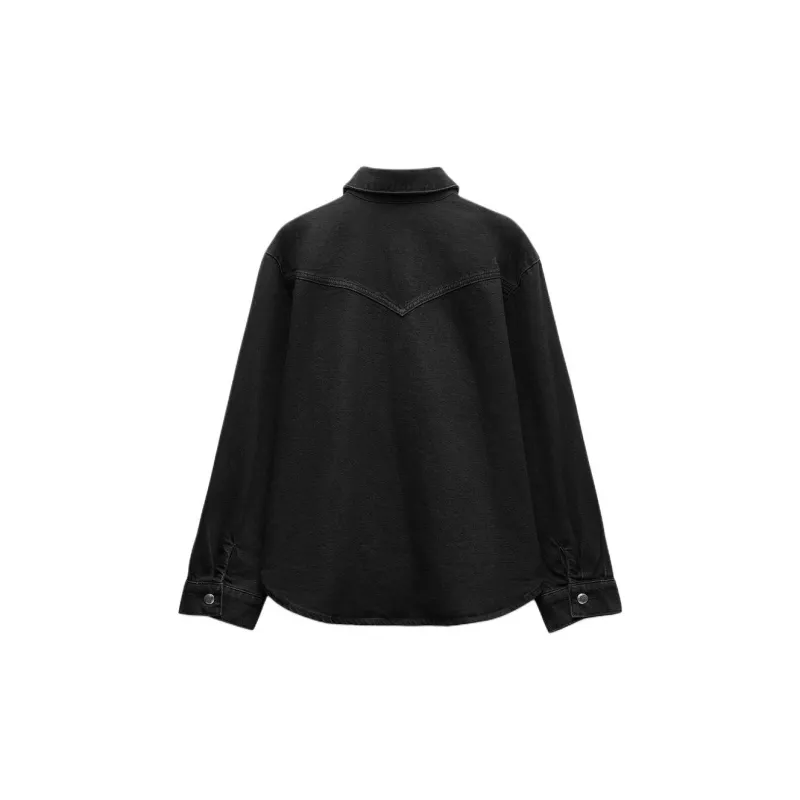 ZARA Denim Jacket Women's Black-1