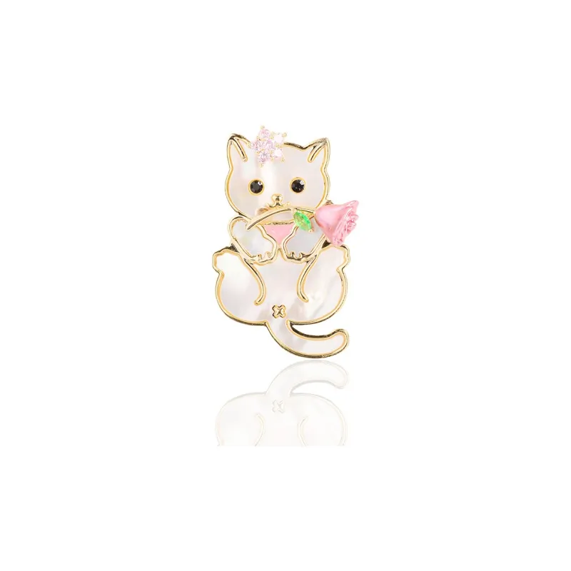 Lockstarfy Mother Of Pearl Floral Brooch Women's-0