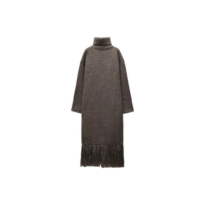 ZARA Long-Sleeved Dresses Women's Mall Gray-1