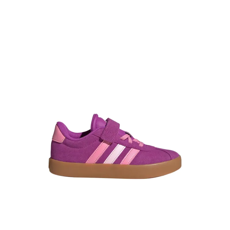 Adidas VL COURT 3.0 Anti Slip Wear Resistant Low Top Kids' Skateboarding Shoes Pink Children Aged 3 7 Years Old-1