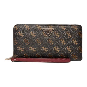 GUESS Artificial Leather Wallet Tubas Women's Dark Brown