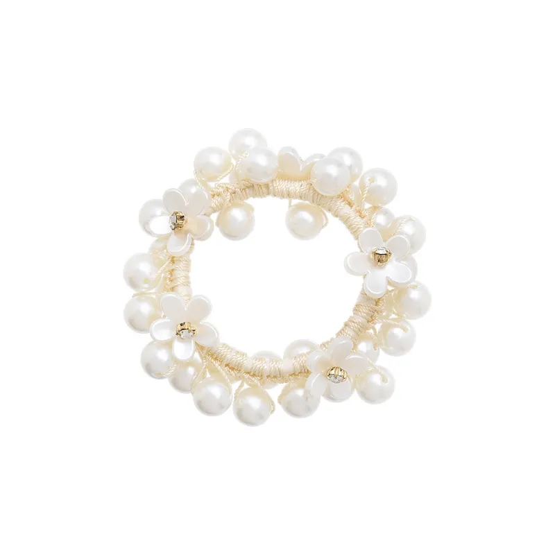ROYALSASA Rubber Band, Faux Pearl, Faux Crystal Hair Tie Women's-0
