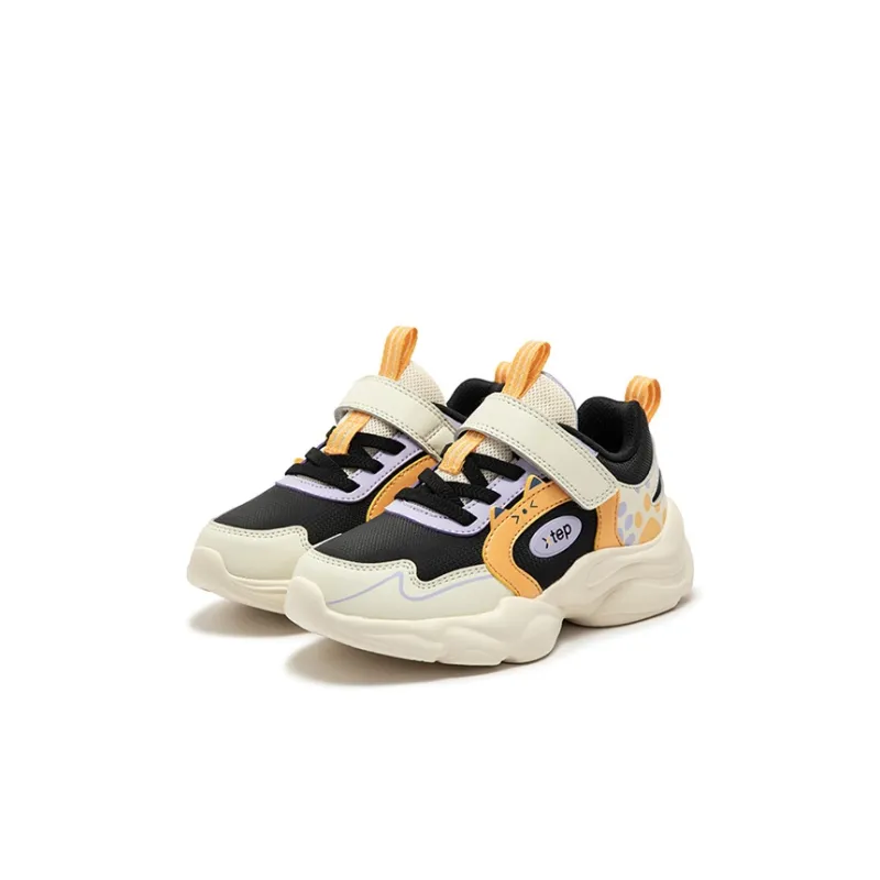 XTEP Non slip Support Low Top Kids Lifestyle Shoes Black Light Apricot Lavender Kids'-1