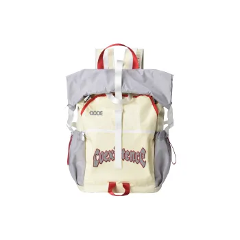 COEXISTENCE Polyester Backpack Unisex Red & Gray & Yellow