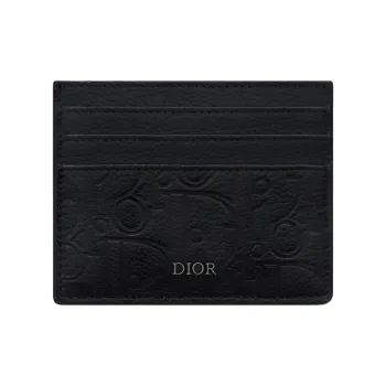 DIOR Cow Leather Card Holder Men's Black