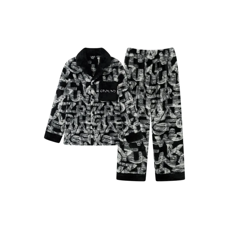 Qiao Ni Tong Pajama Set Men's Burgundy-9