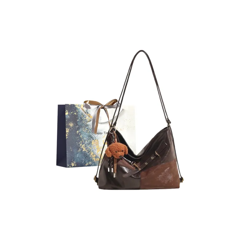Iman's House PU Tote Bag, Shopping Bag, Backpack, Crossbody Bag, Shoulder Bag Women's Brown/Coffee/Black-5