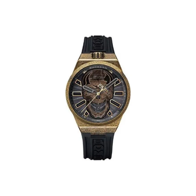 BOMBERG Automatic Mechanical Movement Men's Watches Watch 43mm Gray Dial Stainless Steel Case Rubber Strap-0