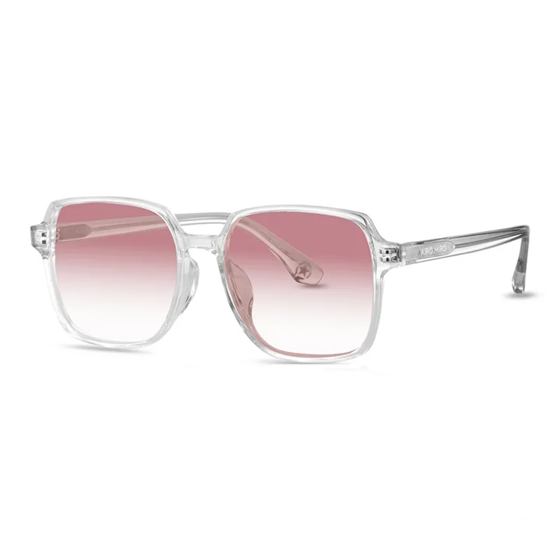 AIRO MIRO Plate Frame Square Oversized Frame Accentuates Face, Lightweight Sunglasses B3004 Unisex Pink-3