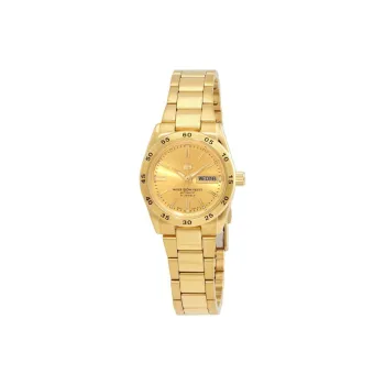 SEIKO 5 Sports Collection Automatic Mechanical Movement Stainless Steel Strap Watch 28mm Women's Watch Gold Dial