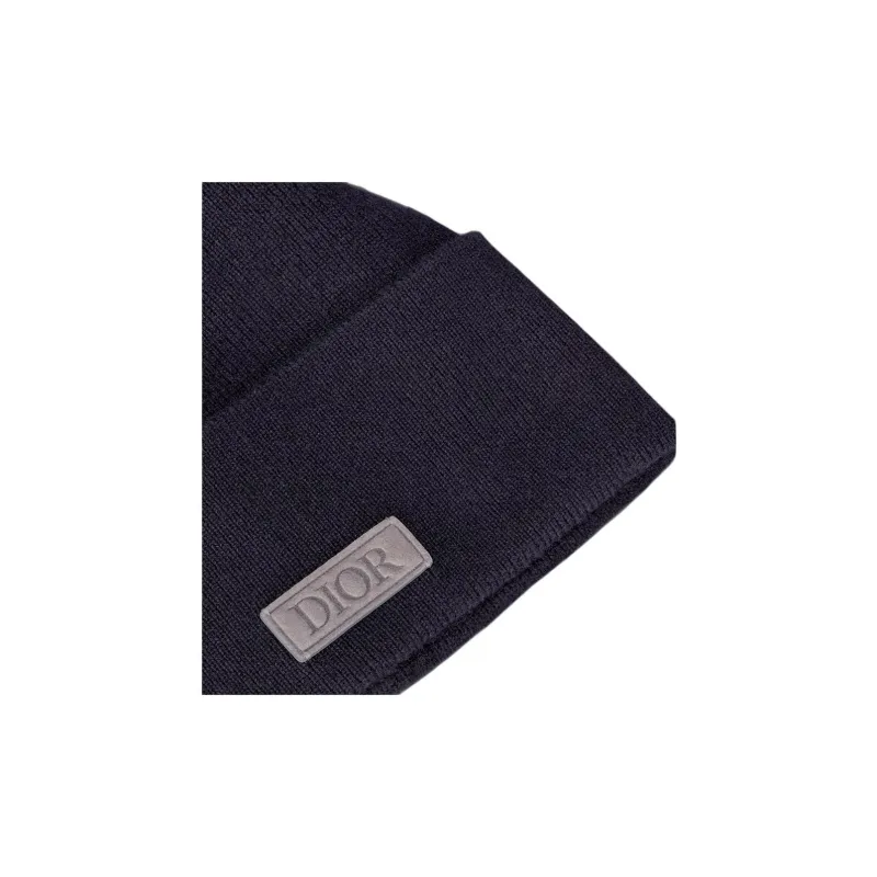 DIOR Cashmere Beanies Unisex Navy-1