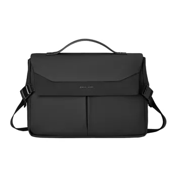 PIERRE CARDIN Membrana Dermalis With Synthetic Leather Messenger Bag, Shoulder Bag Medium Size Men's Black