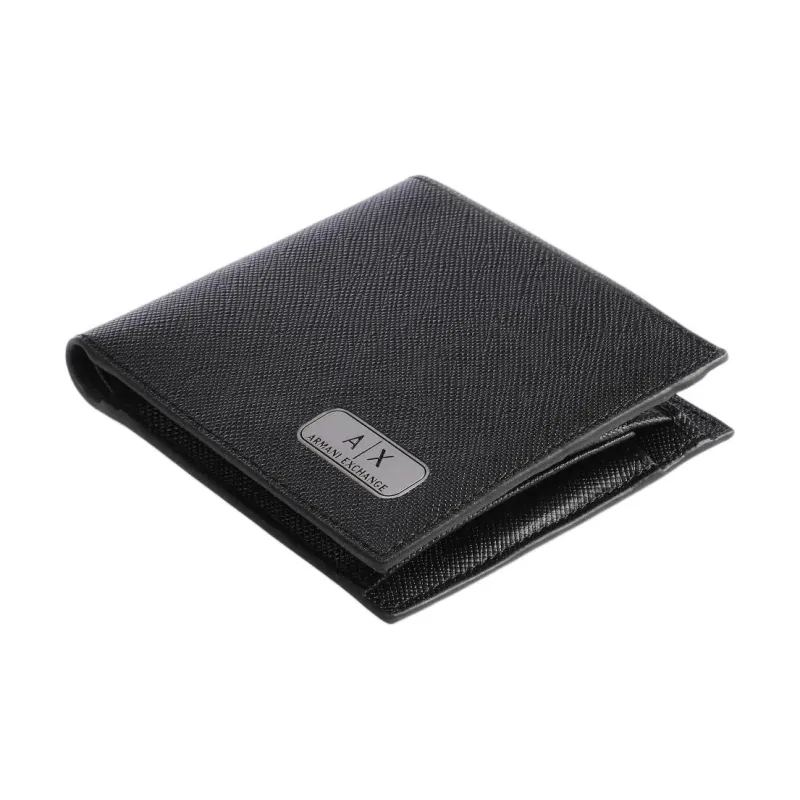 ARMANI EXCHANGEAE Grain Cow Leather Wallet Combo Set Men's Black-3