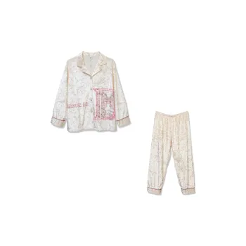 Slimma Pajama Set Women's Pink Button