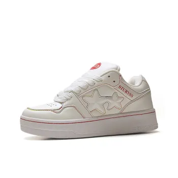 STUR YSN Wear resistant And Lightweight Low Top Skateboard Shoes Women's White Rainbow