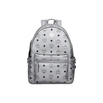 MCM Stark Backpack Visetos Side Studs Silver
