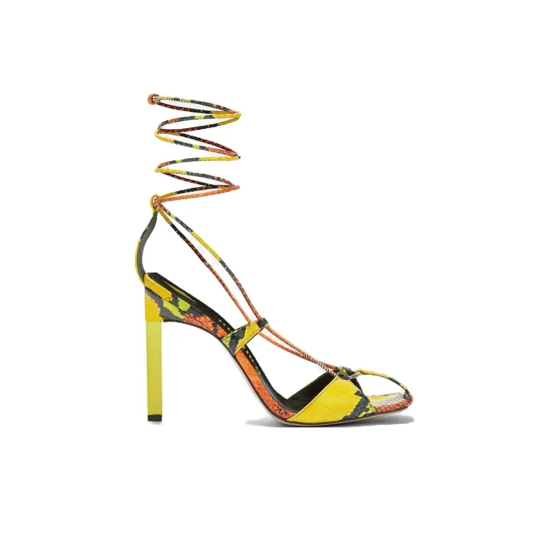 The Attico Adele 105mm Python-print Sandals-1