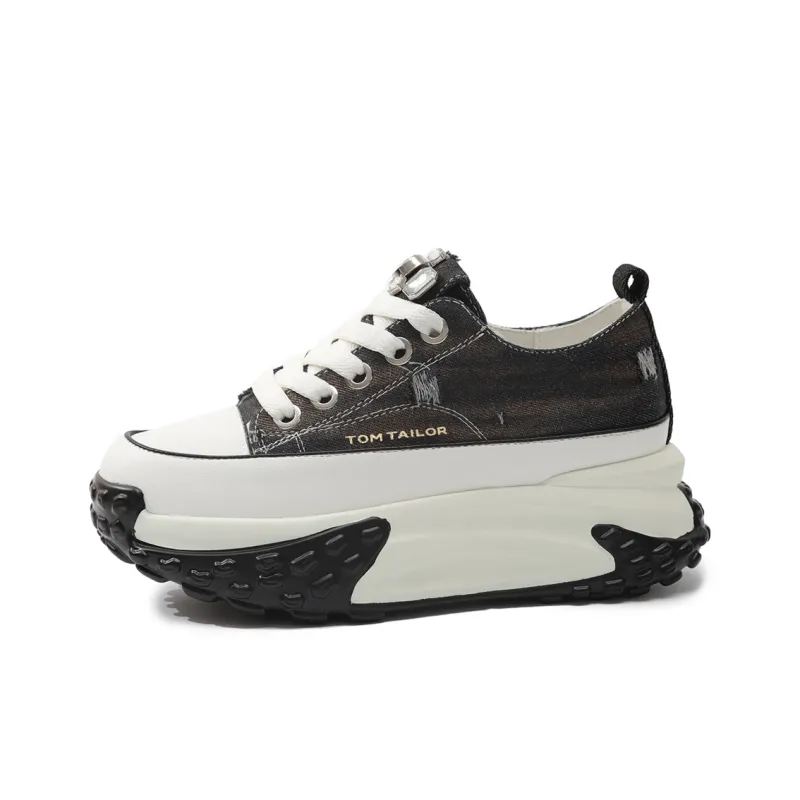 TOM TAILOR Cool Black Chino Tactical Boots Low Top Casual Shoes Women's-12