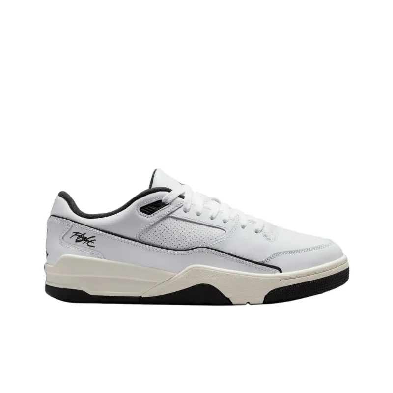 Jordan FLIGHT COURT Anti Slip Wear Resistant Low Top Vintage Basketball Shoes Unisex White Black-1