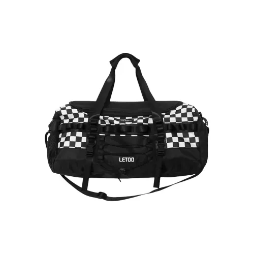 LETOO Nylon Short Trip Travel Bag Portable Storage Suitcase Casual Sports Equipment Gym Bag Large Size Unisex Black