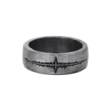 Y205-Sparkle Star Ring (Distressed Style)-Order Note Size