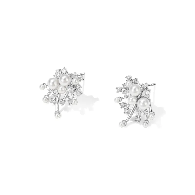 DODOGOGO Alloy S 925 Sterling Silver Stud Earrings Women's Silver-2