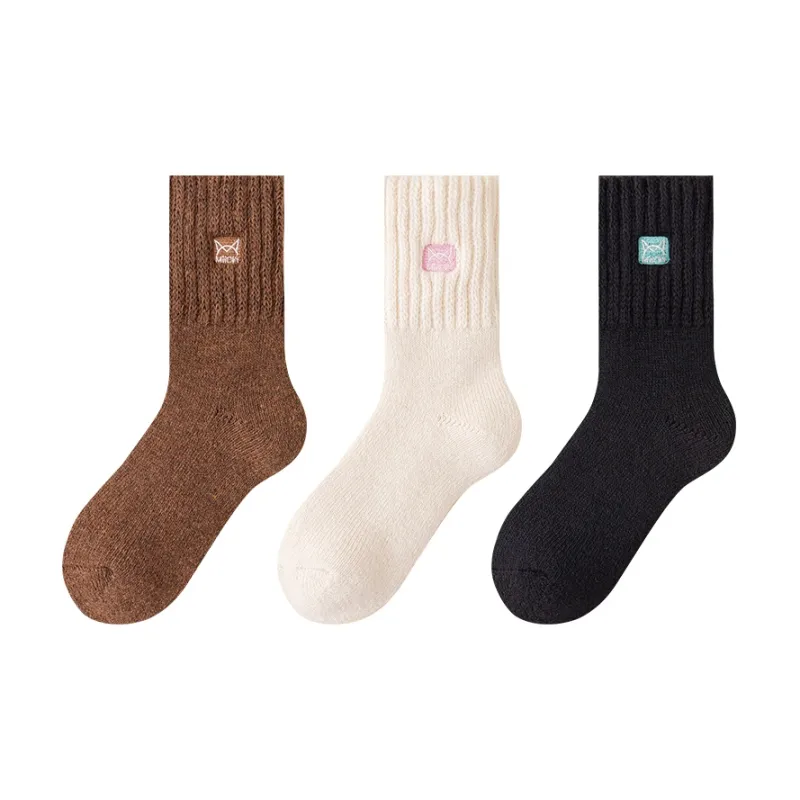 MIIOW Mid Calf Socks Women's 3 Pack-24