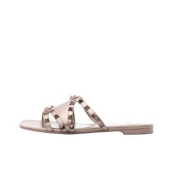 Valentino Garavani Rockstud Metallic Effect Slip-On Slides Women's