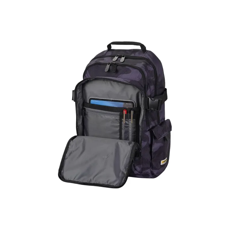 CAT Polyester Backpack Medium Size Unisex Black & Purple-6