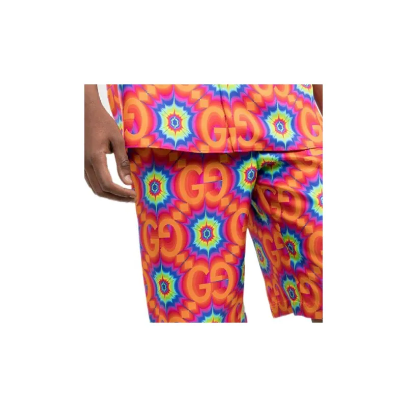 GUCCI Gg Psychedelic Silk Shorts-4