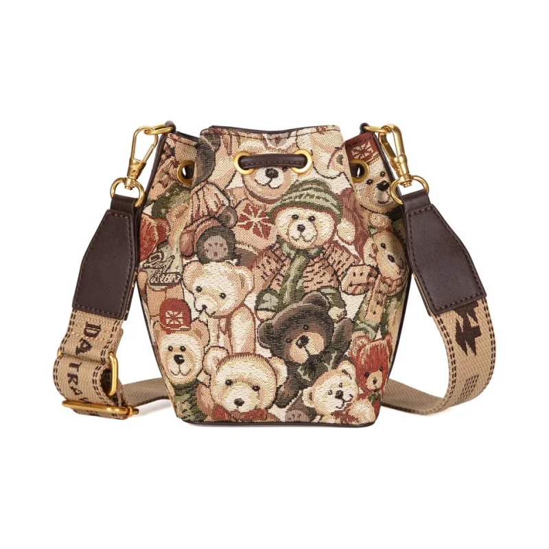 DANNYBEARJEANS Fabric Shoulder Bag Crossbody Bag Regular Women's Club Bear Blue/Schiller Bear Green-2