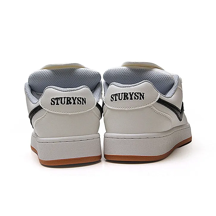 STUR YSN Wear resistant And Lightweight Low Top Skateboard Shoes Unisex White Cowhide-4
