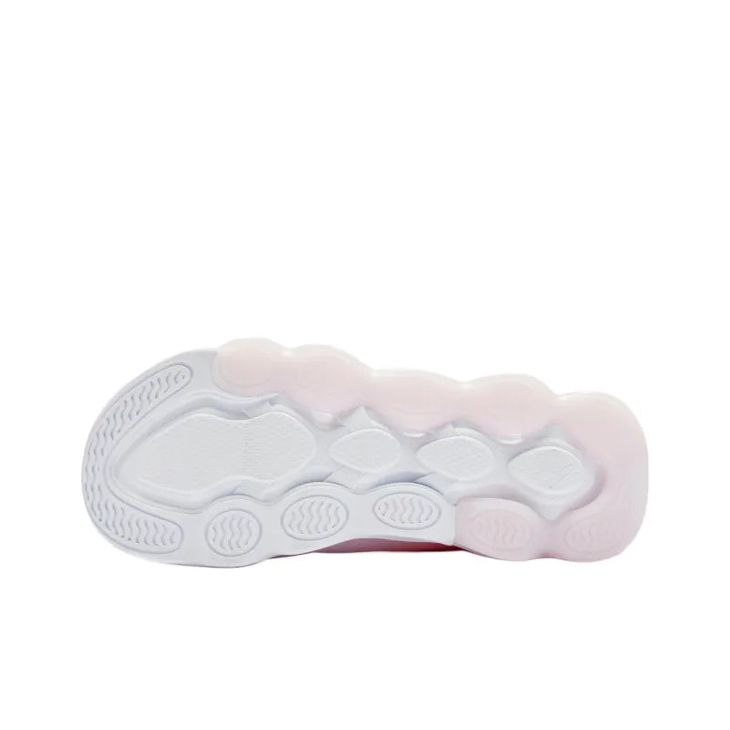 QIAODAN Anti Kick Cushioning Low Top Kids' Running Shoes White Pink Teenagers-4