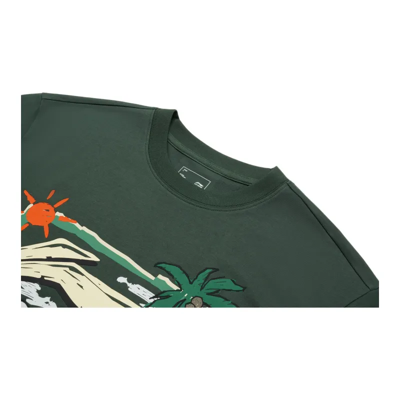 LiNing Sports Life Collection T Shirt Men's Maple Green-2