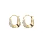 Gold Full Rhinestones Clip-on Earrings 1 Pair Eh-3521.ebA
